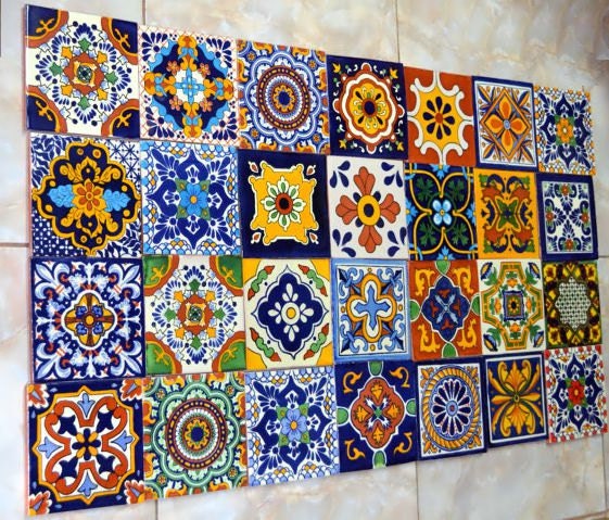 20 Mexican Tiles  6x6 Mix