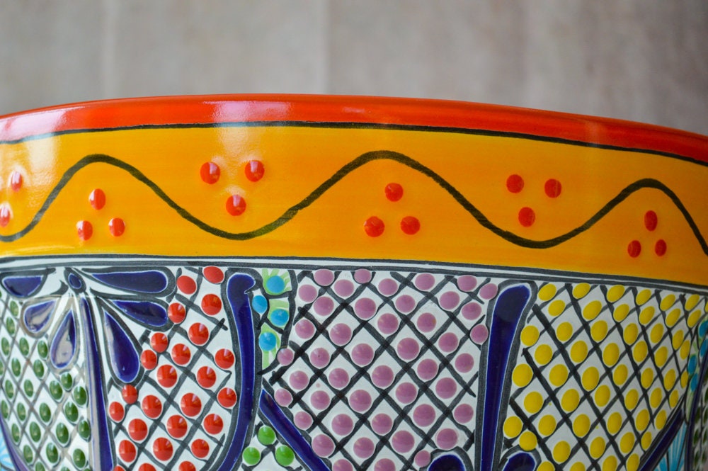 Colorful outlet Medium Vaso Talavera Pot