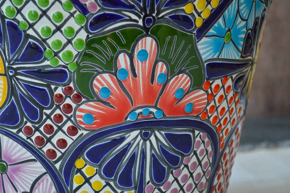 Colorful outlet Medium Vaso Talavera Pot