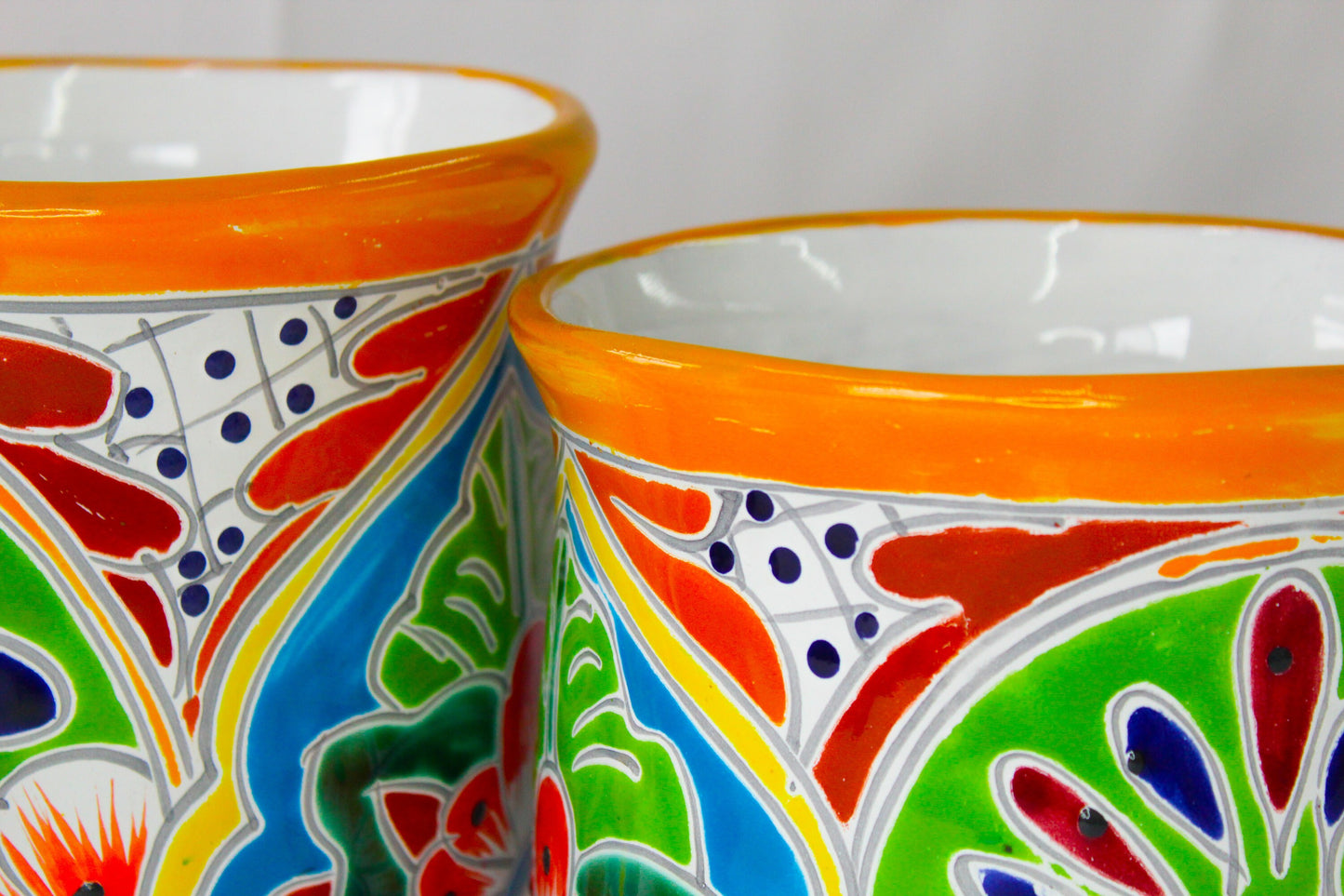 A Set of 3 Talavera pots