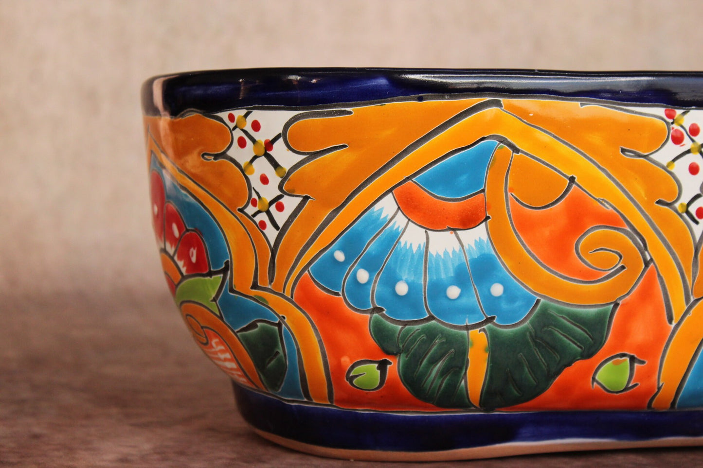 Colorful Talavera Long Pot