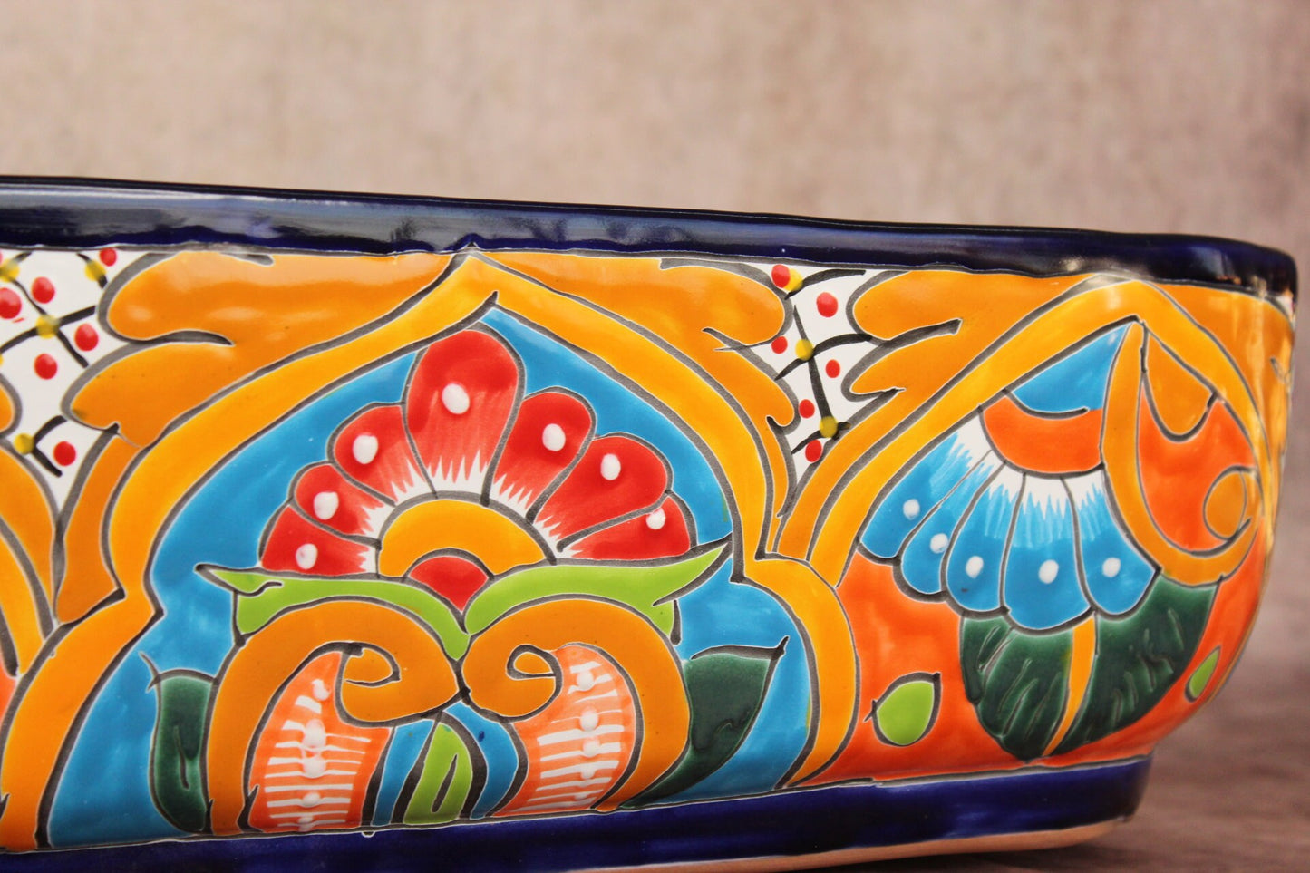 Colorful Talavera Long Pot