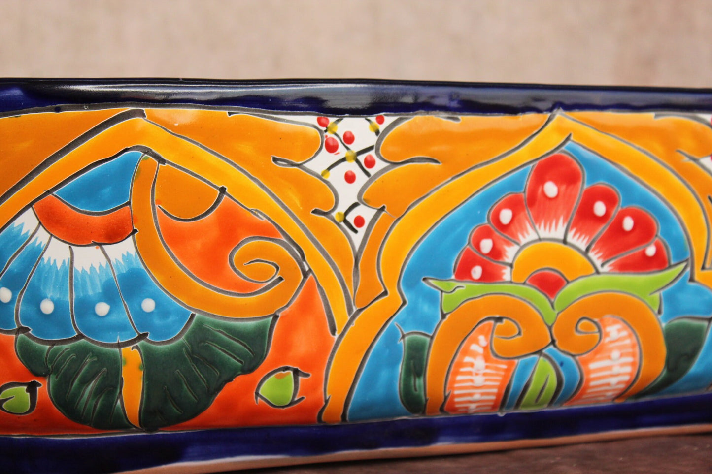 Colorful Talavera Long Pot