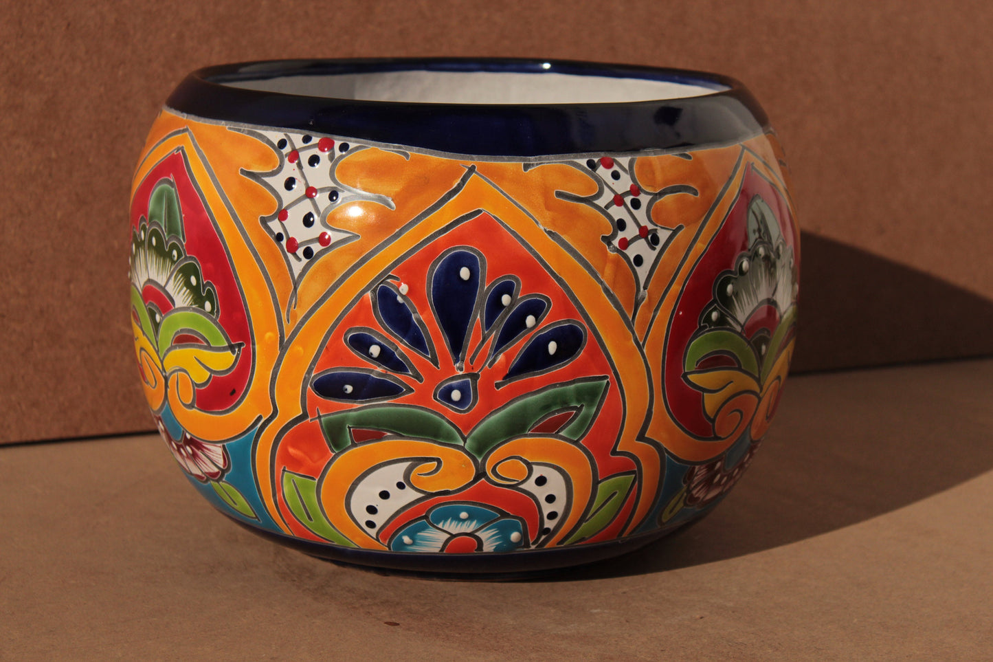 Round colorful flower pot